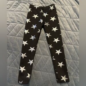 Lola + the boys toddler girls Black Star Pattern Leggings warm cozy size 2 T